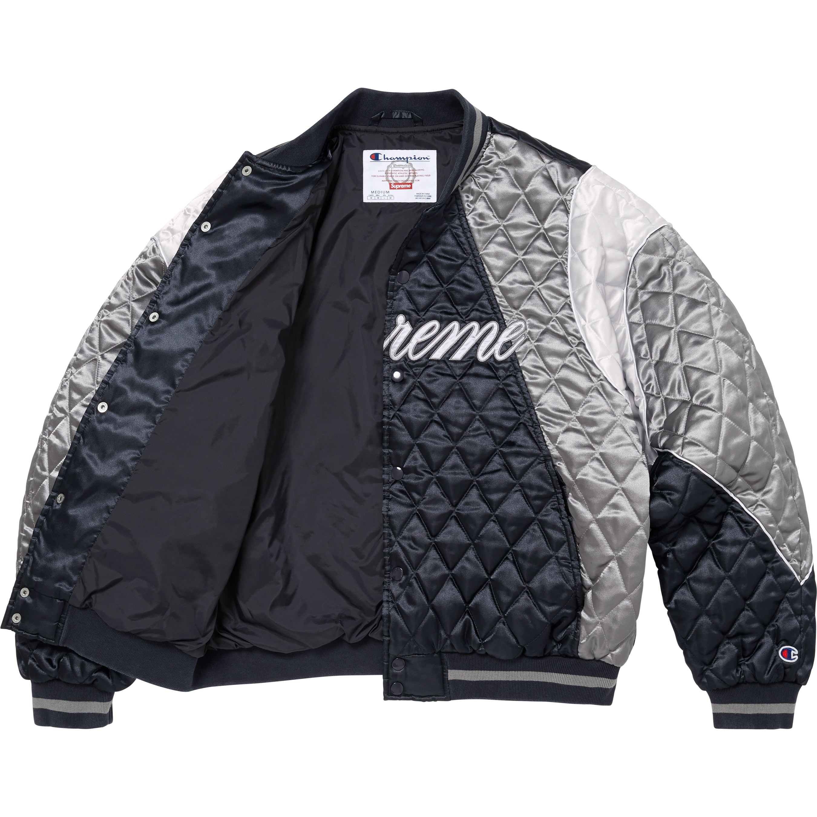 Supreme®/Champion® Quilted Satin Varsity Jacket view 12